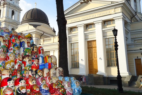 russion dolls and cathedral in odessa